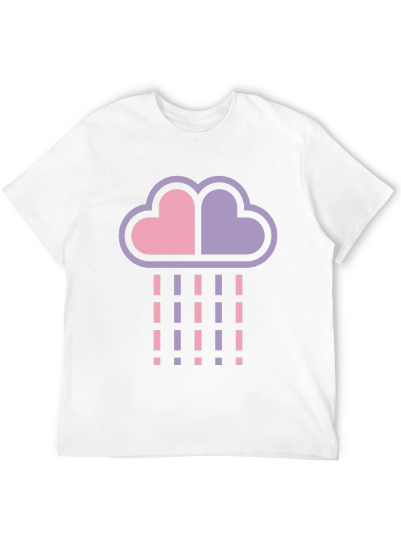 Heart Cloud Rain T-Shirt - Black Cotton Blend