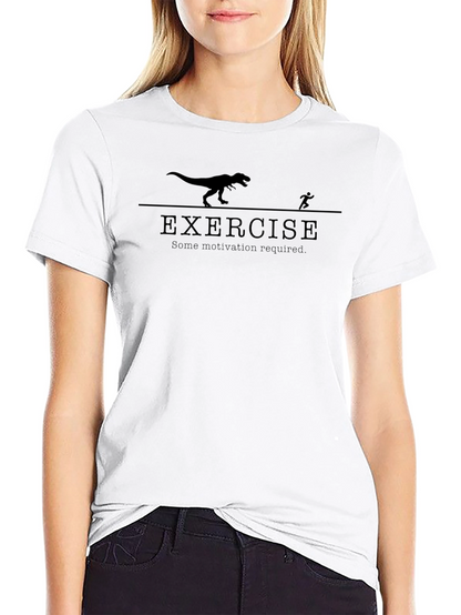 Exercise Motivation T-Shirt - Dinosaur Chase