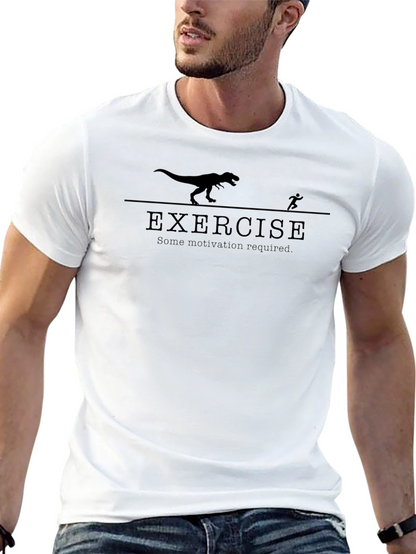 Exercise Motivation T-Shirt - Dinosaur Chase