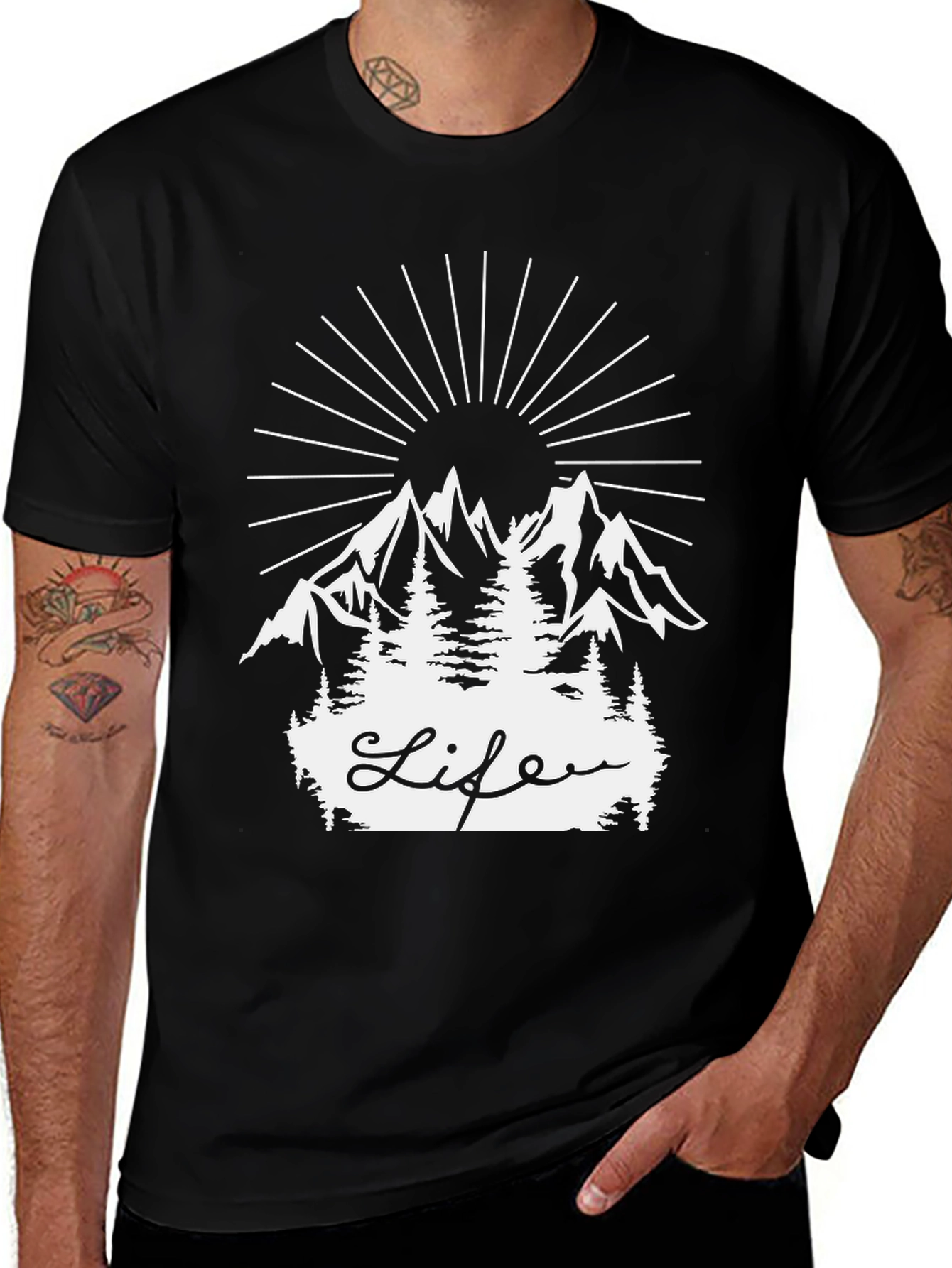 Nature Life Graphic Tee - Black