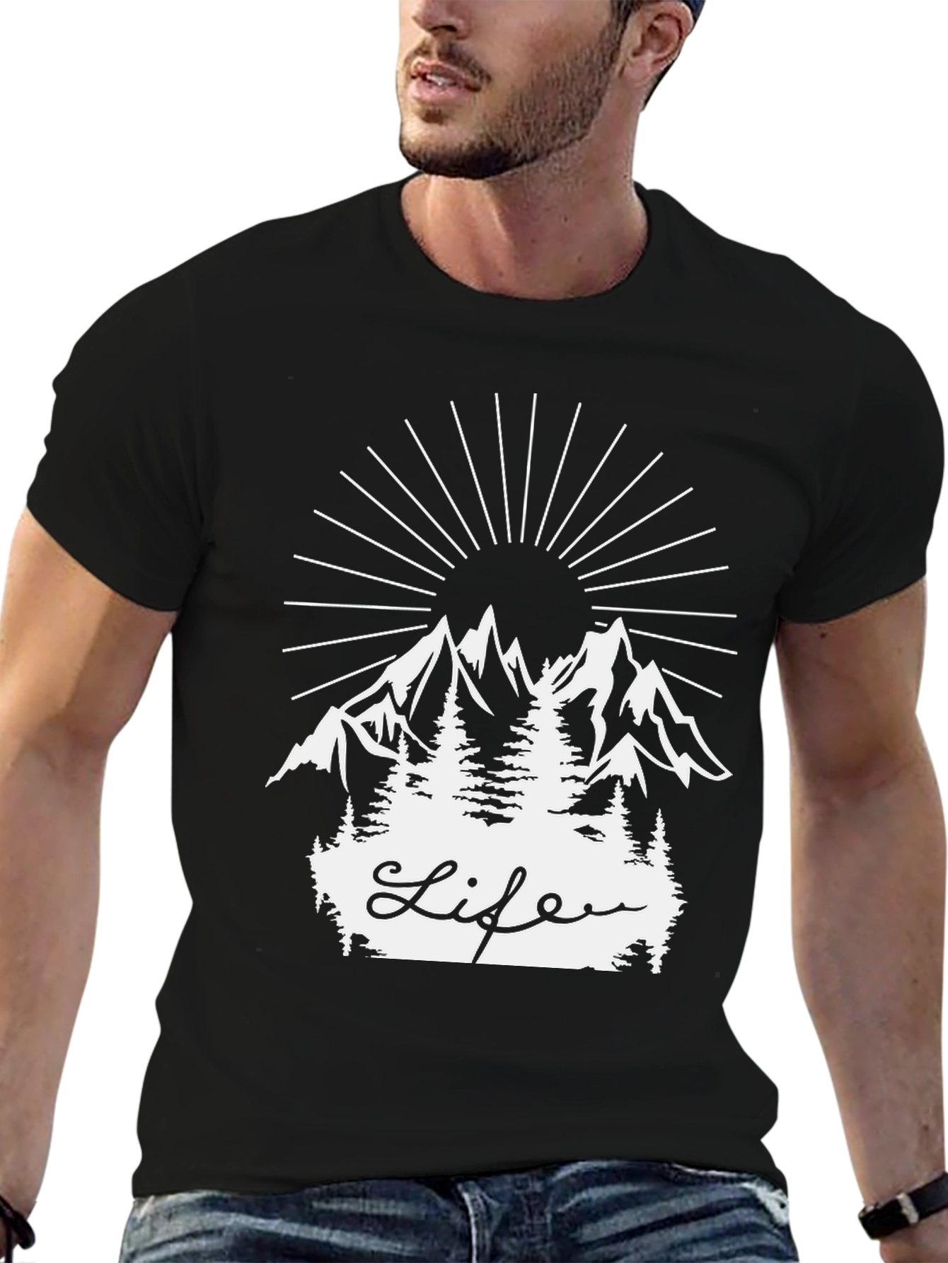 Nature Life Graphic Tee - Black
