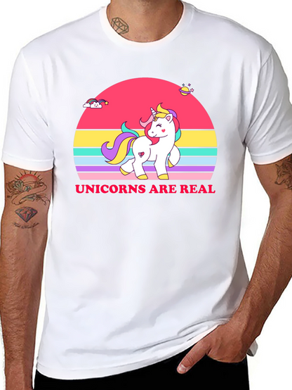 Unicorns Are Real Black T-Shirt