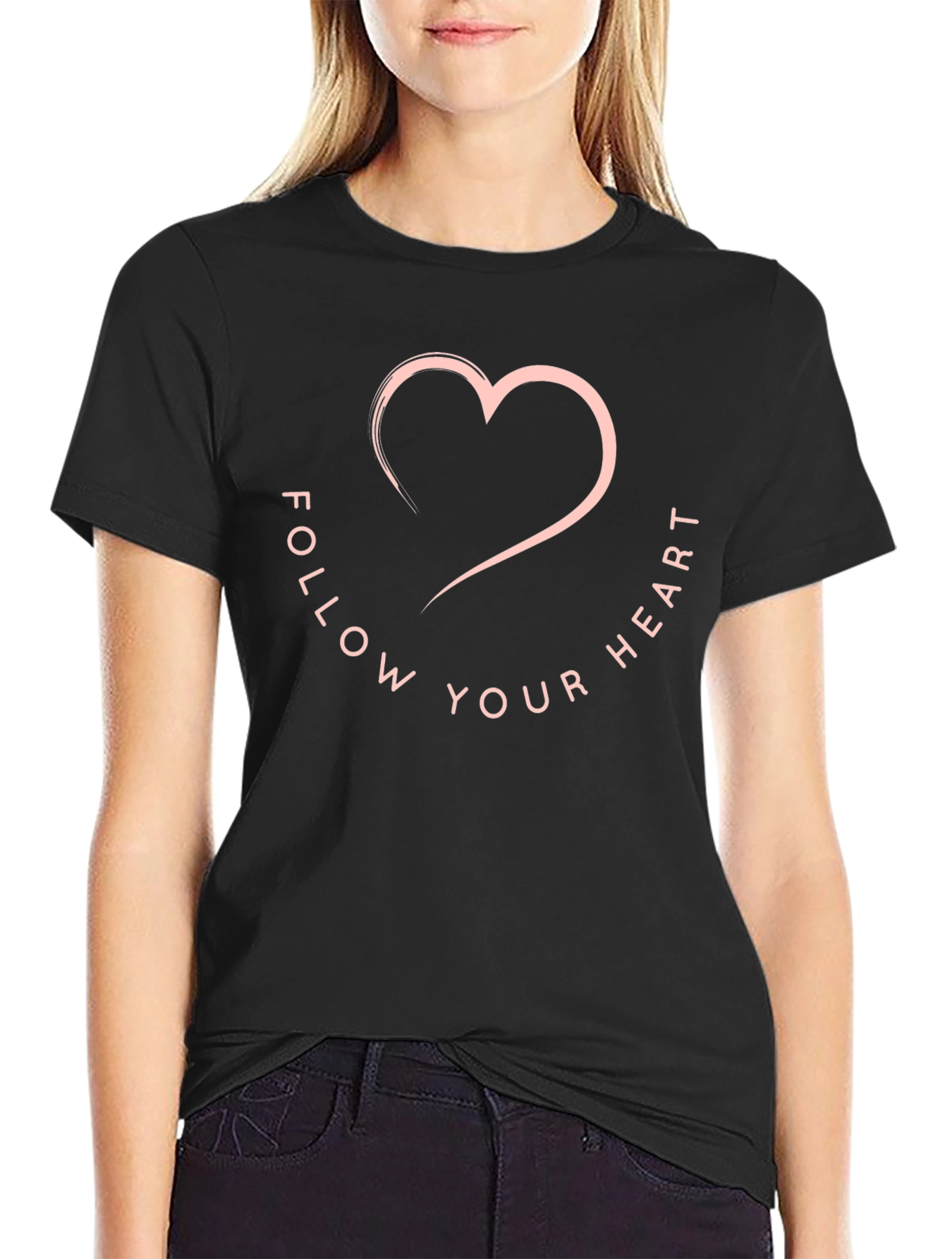 Follow Your Heart Graphic Tee - Black