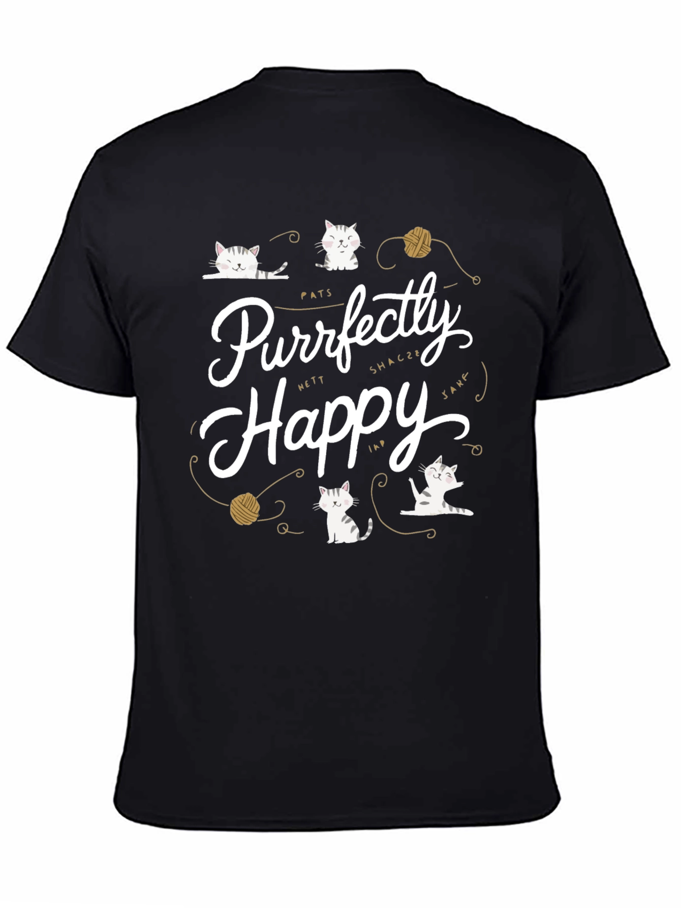 Purrfectly Happy Cat Graphic T-Shirt - Unisex