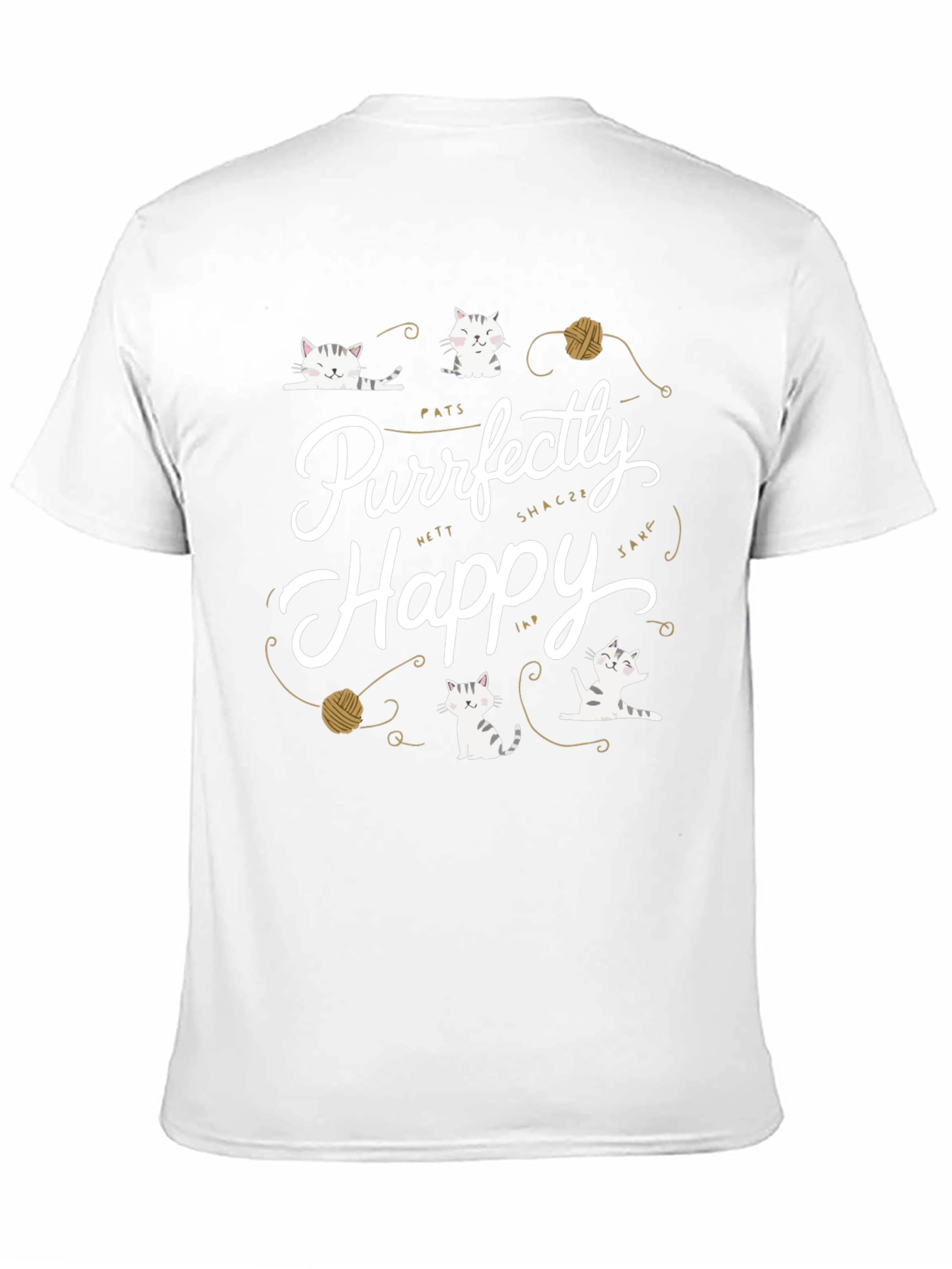 Purrfectly Happy Cat Graphic T-Shirt - Unisex