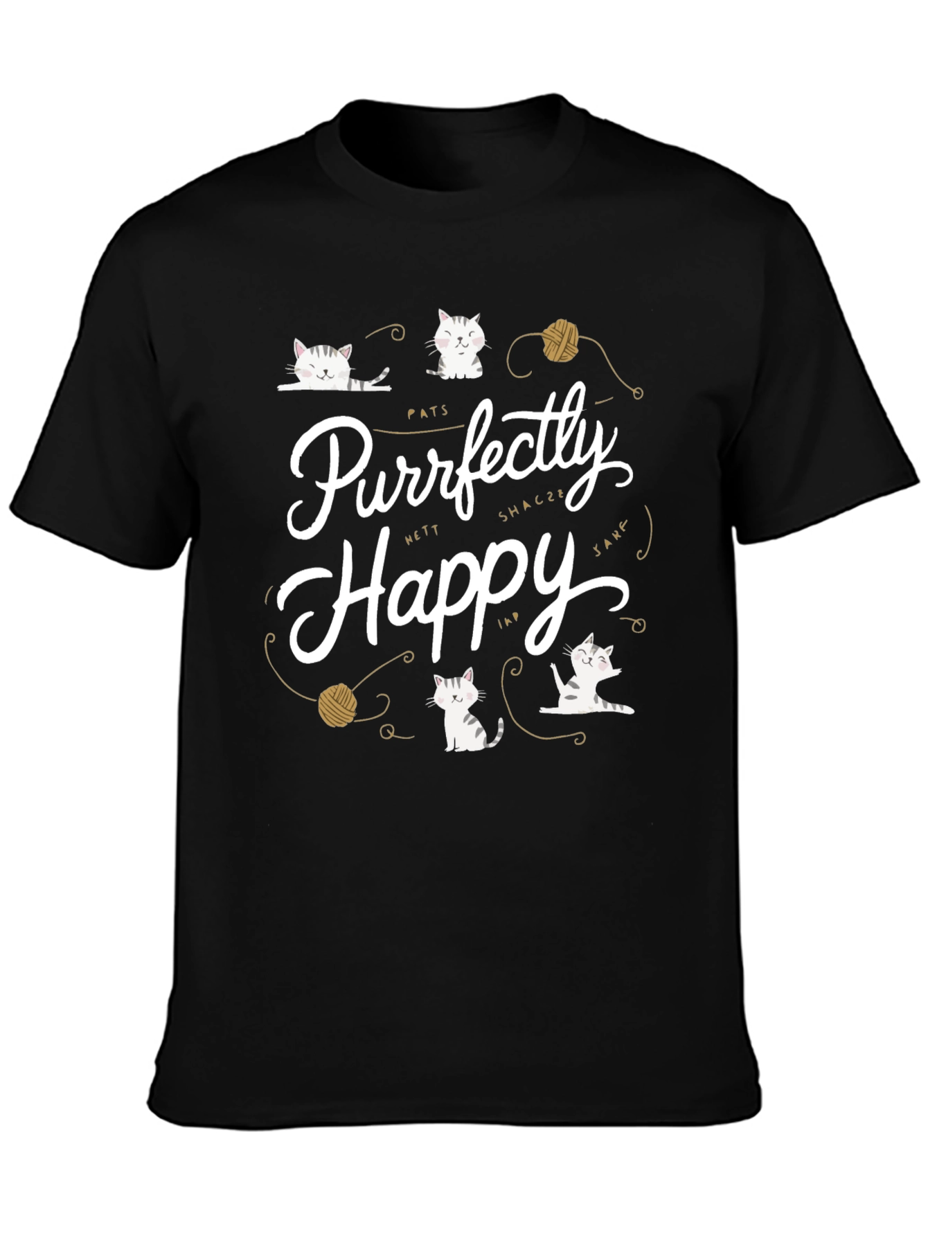 Purrfectly Happy Cat Graphic T-Shirt - Unisex
