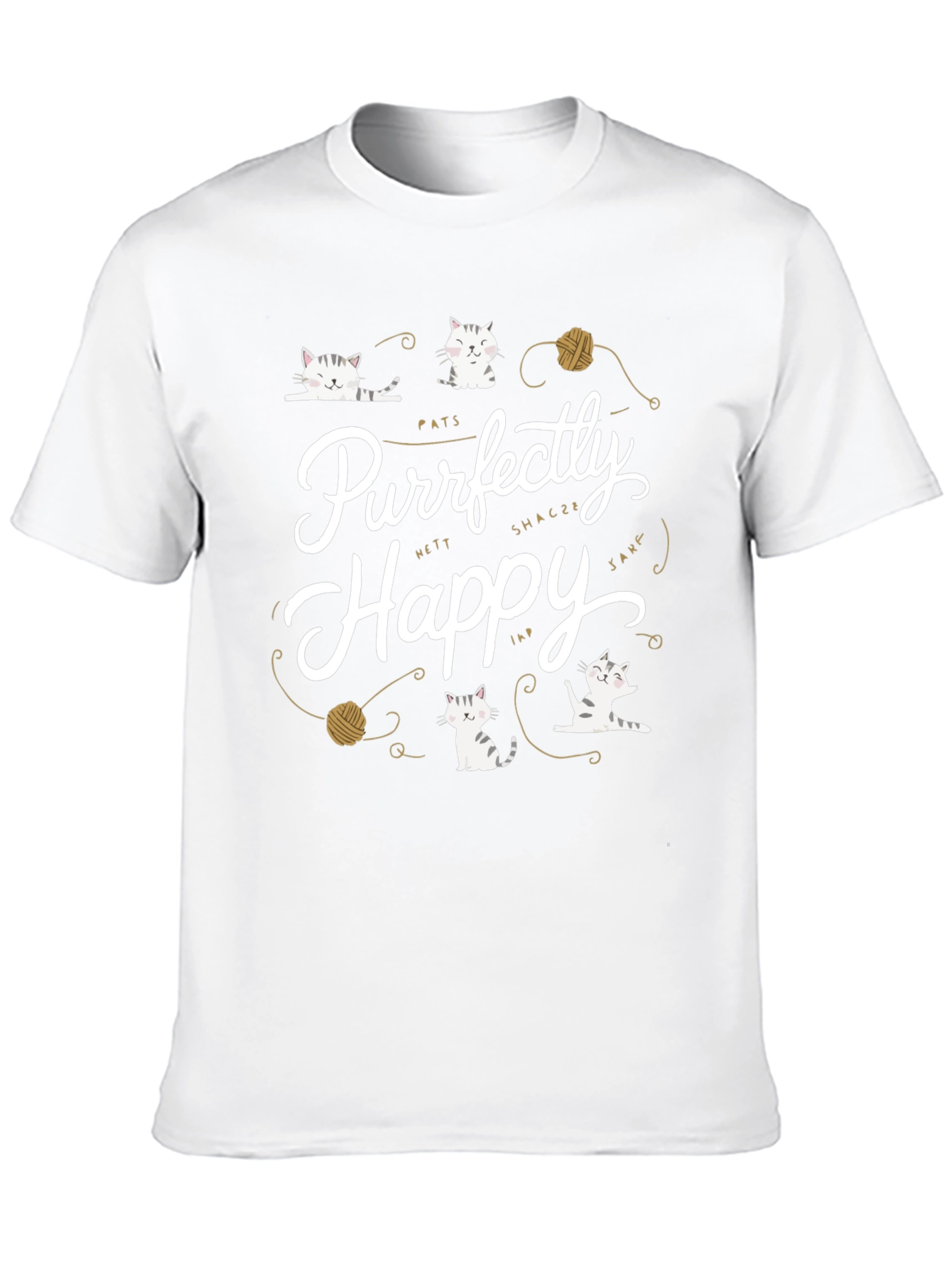Purrfectly Happy Cat Graphic T-Shirt - Unisex