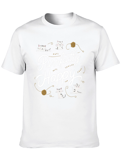 Purrfectly Happy Cat Graphic T-Shirt - Unisex