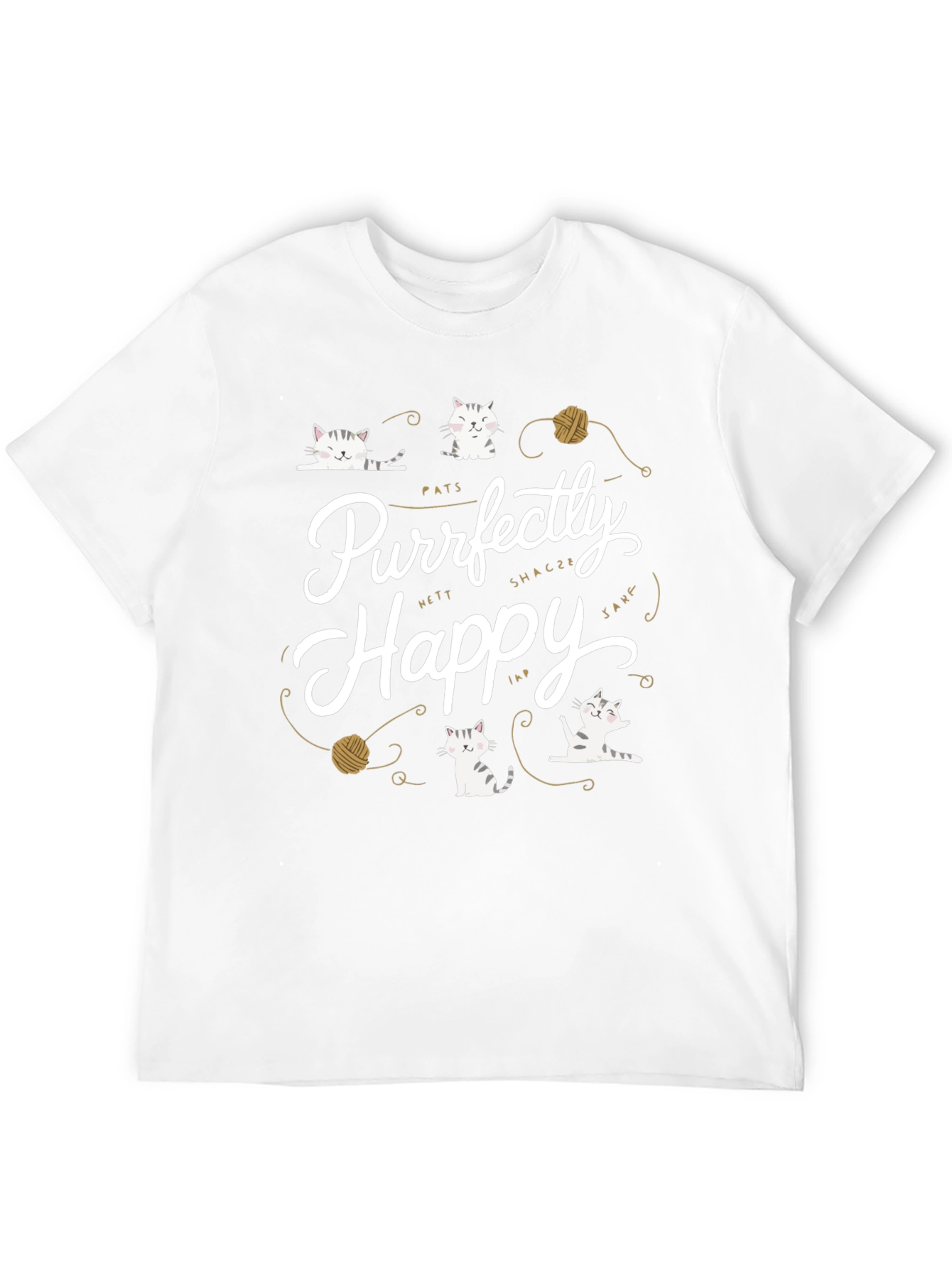 Purrfectly Happy Cat Graphic T-Shirt - Unisex