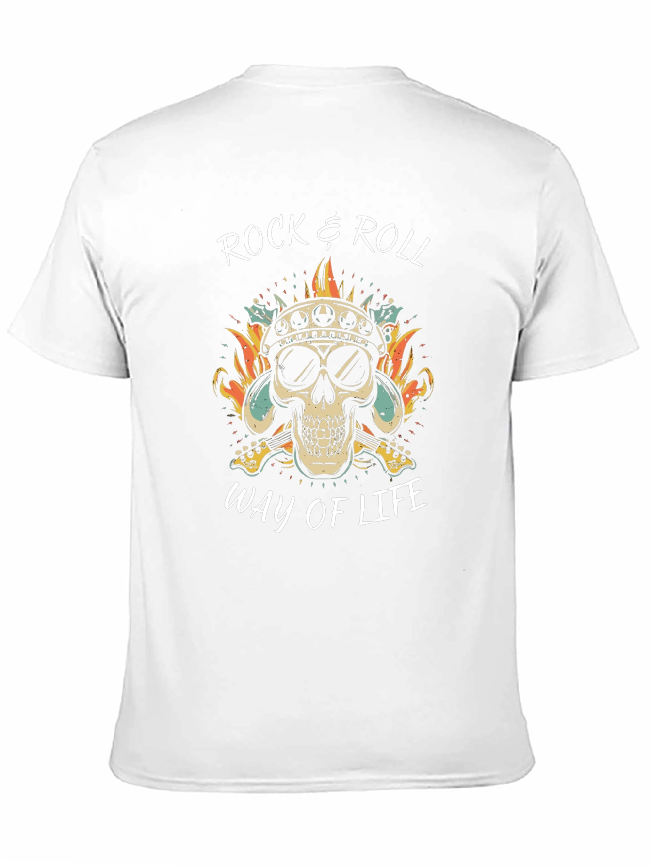 Rock & Roll Skull Graphic T-Shirt