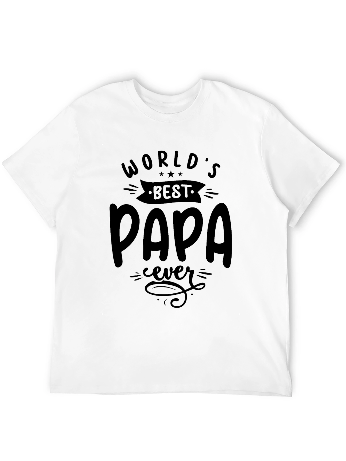 Worlds Best Papa Ever Black T-Shirt