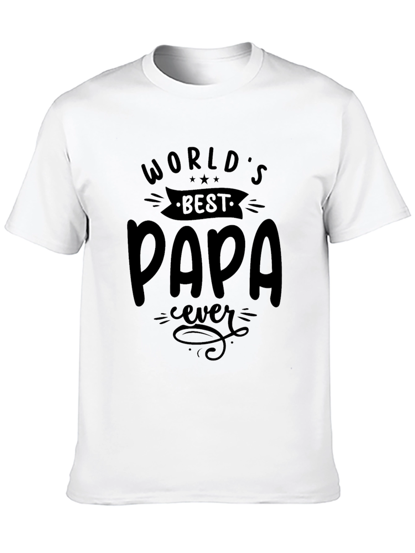Worlds Best Papa Ever Black T-Shirt