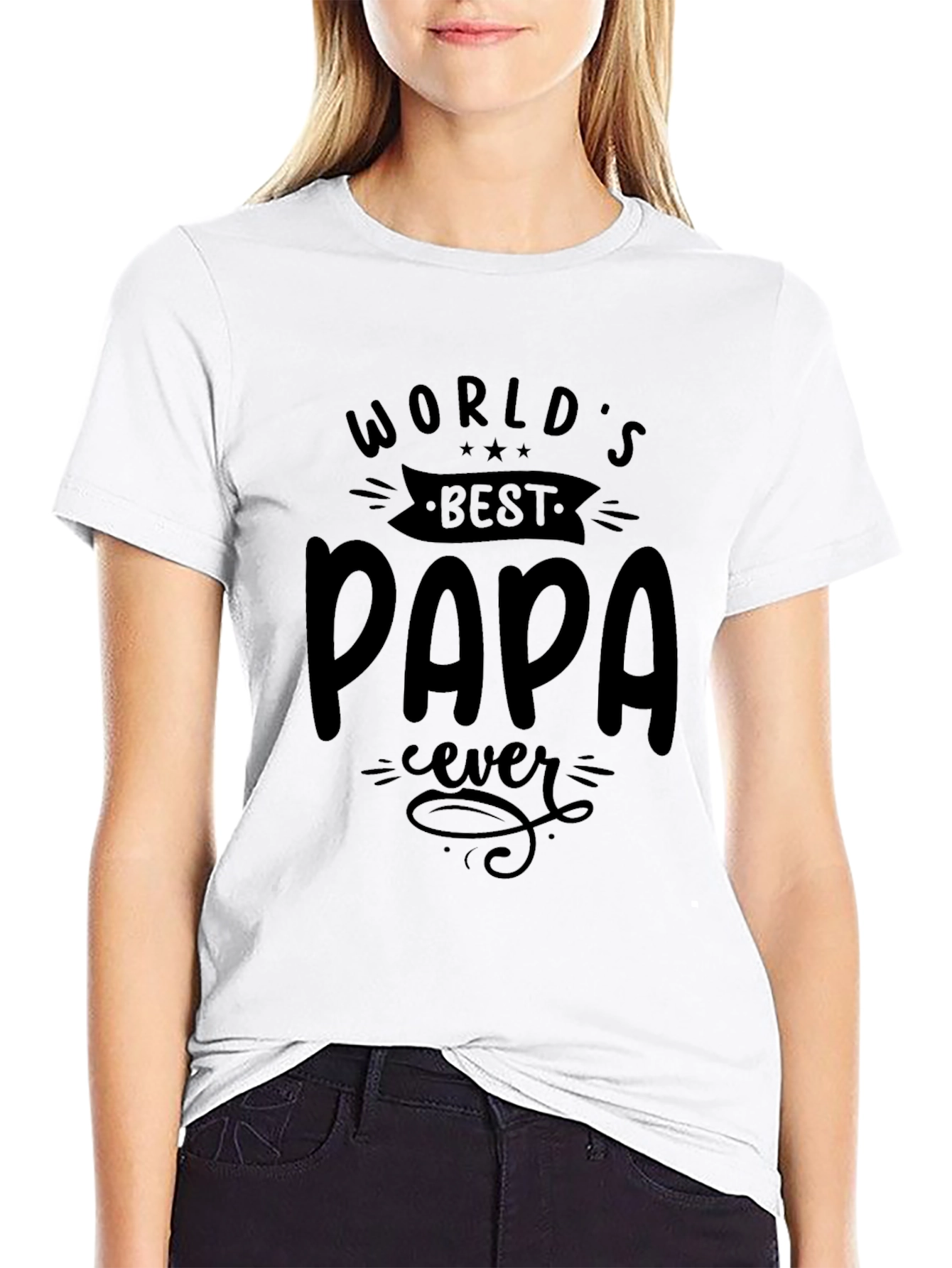 Worlds Best Papa Ever Black T-Shirt