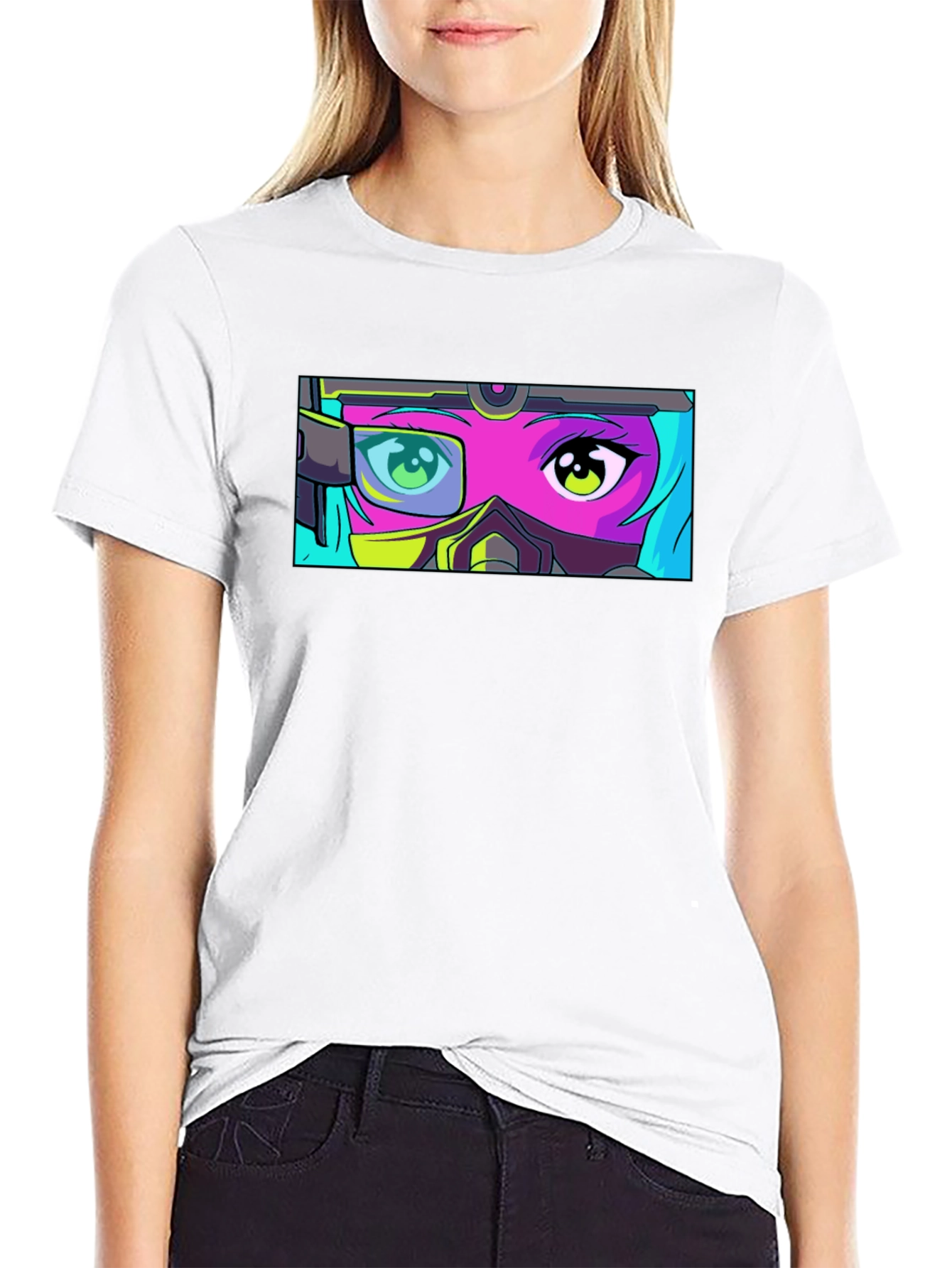 Anime Eyes T-Shirt - Futuristic Manga Graphic Tee