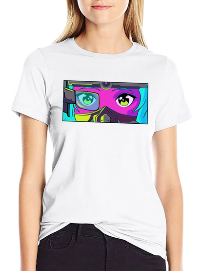 Anime Eyes T-Shirt - Futuristic Manga Graphic Tee