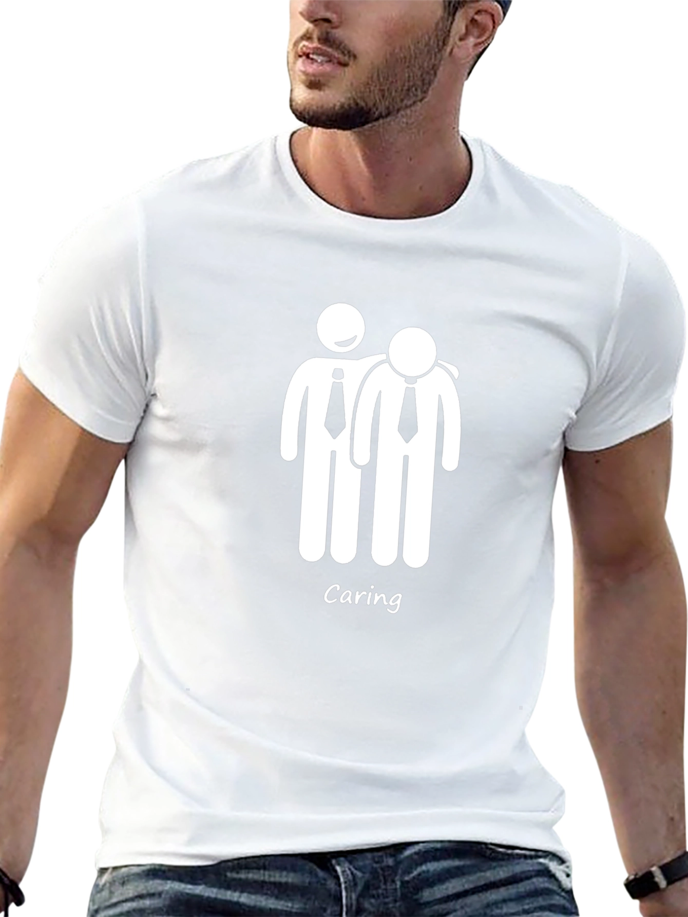 Caring Stick Figure Graphic T-Shirt