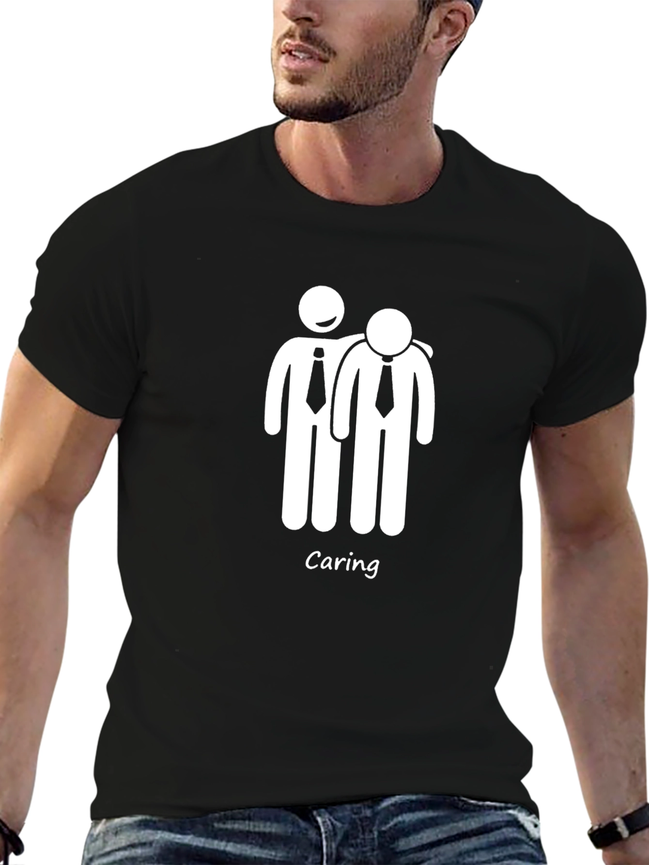 Caring Stick Figure Graphic T-Shirt