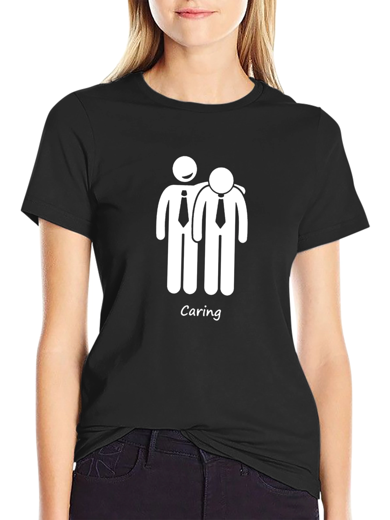 Caring Stick Figure Graphic T-Shirt