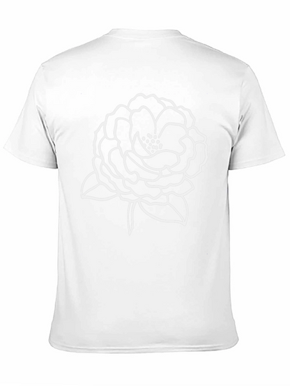 Floral Outline Black T-Shirt