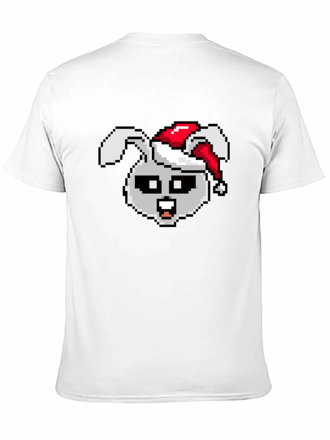 Pixel Rabbit Christmas T-Shirt - Festive 8-bit Style