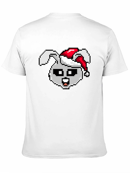 Pixel Rabbit Christmas T-Shirt - Festive 8-bit Style