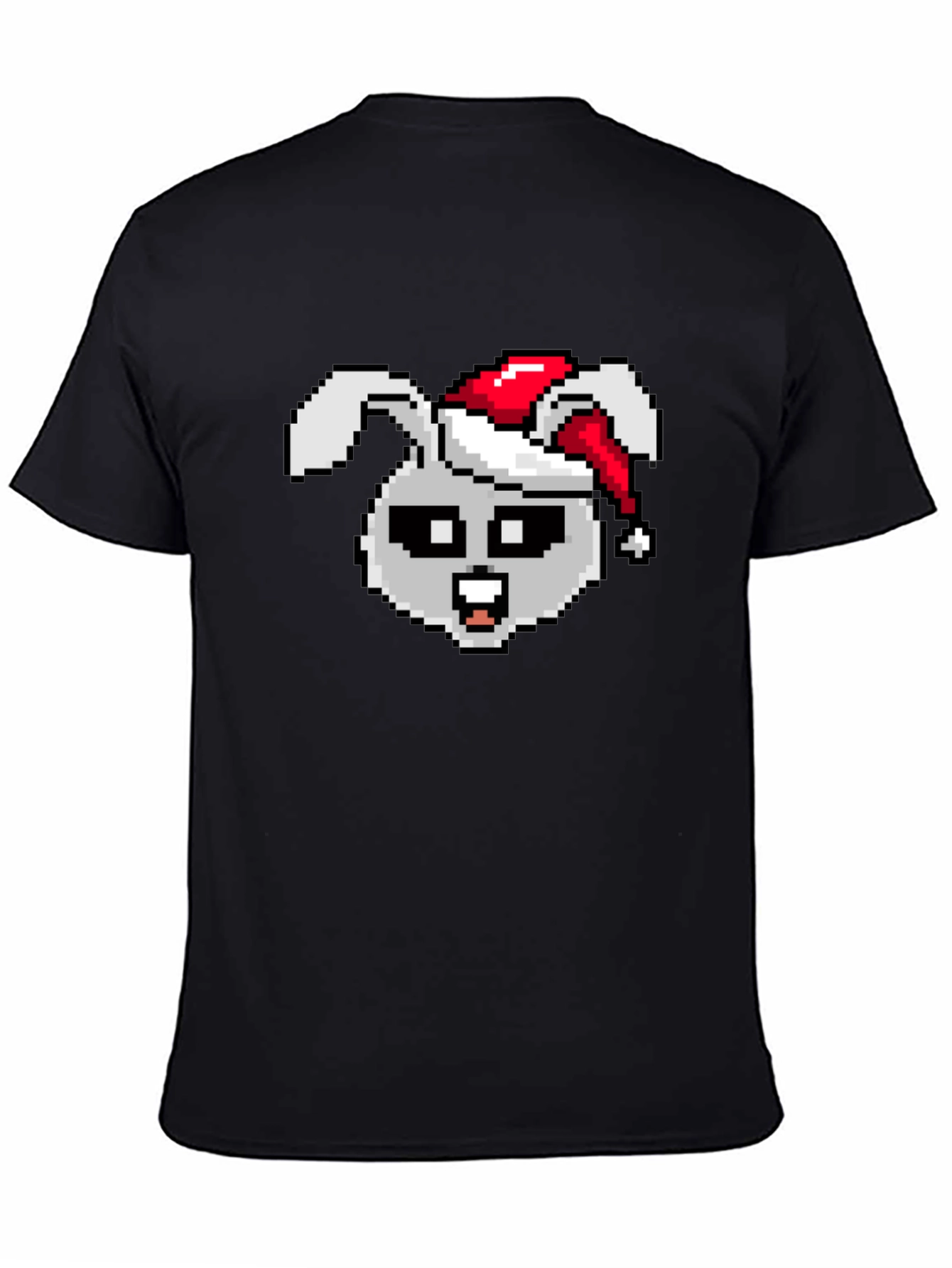 Pixel Rabbit Christmas T-Shirt - Festive 8-bit Style
