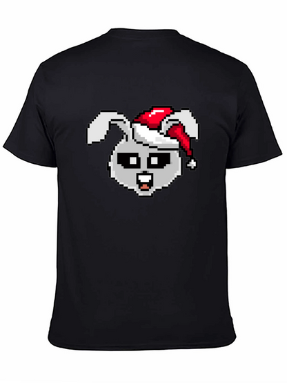 Pixel Rabbit Christmas T-Shirt - Festive 8-bit Style