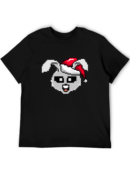 Pixel Rabbit Christmas T-Shirt - Festive 8-bit Style