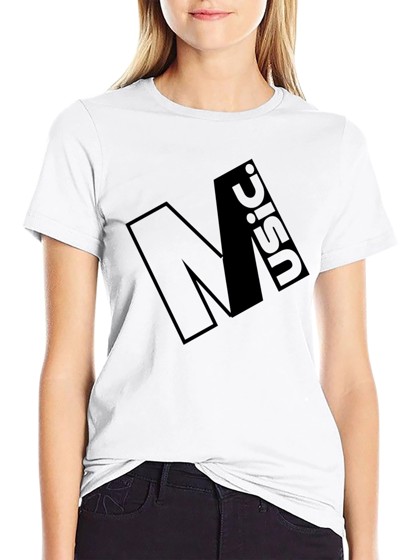 Minimalist Black Graphic Tee - Music Design