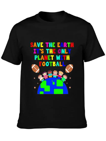 Save the Earth Football Planet Graphic T-Shirt