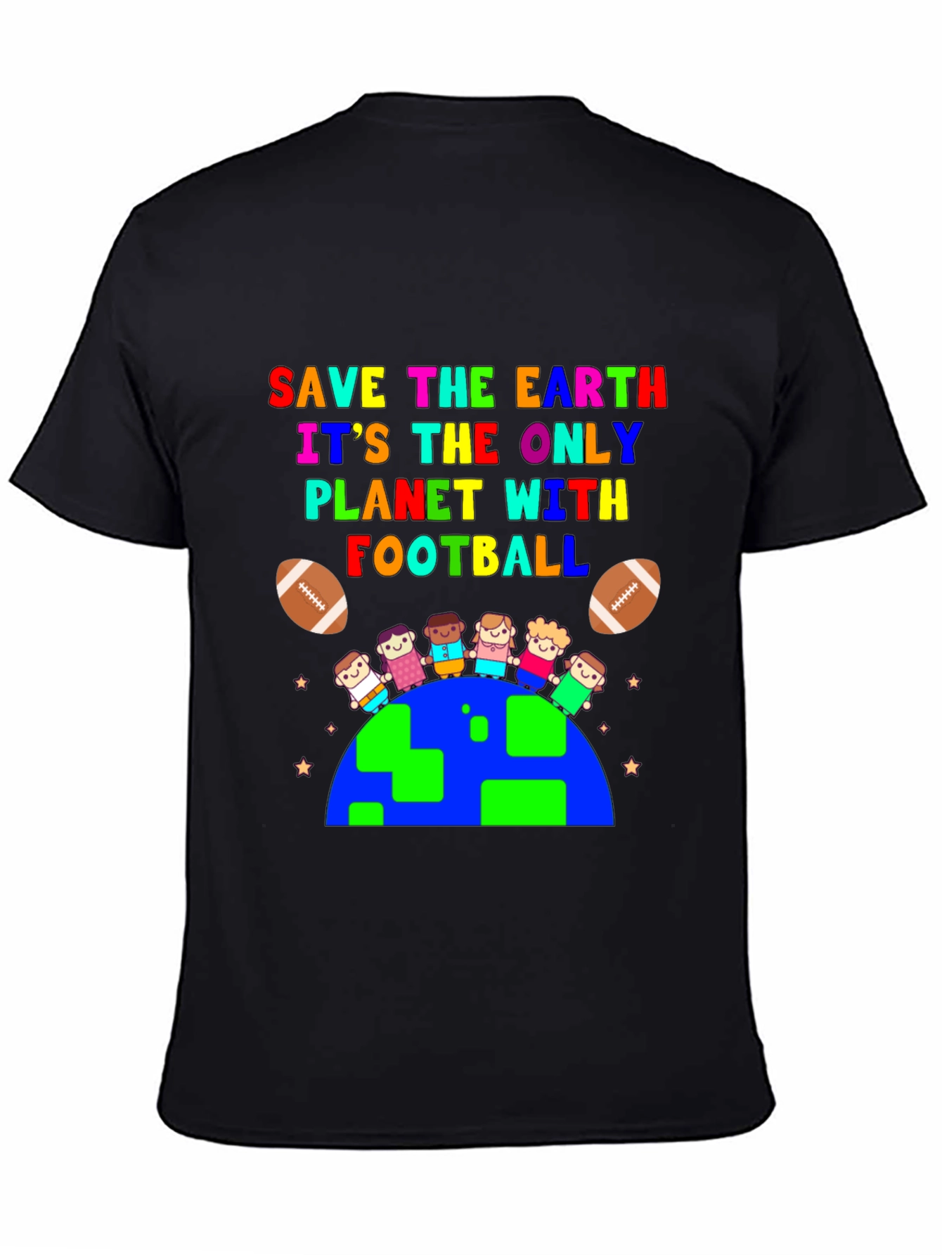 Save the Earth Football Planet Graphic T-Shirt