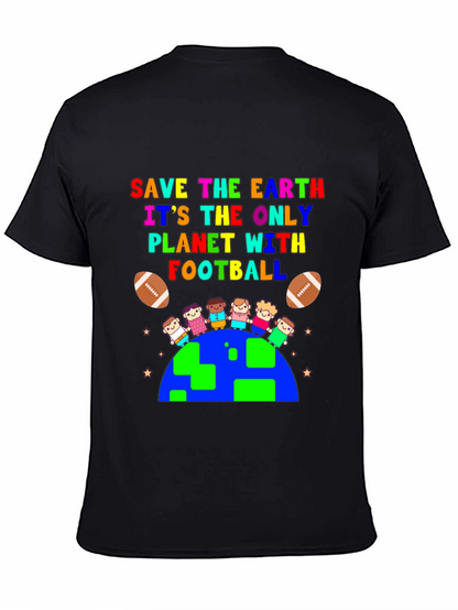 Save the Earth Football Planet Graphic T-Shirt