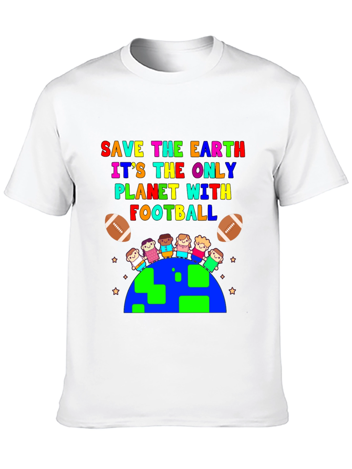Save the Earth Football Planet Graphic T-Shirt