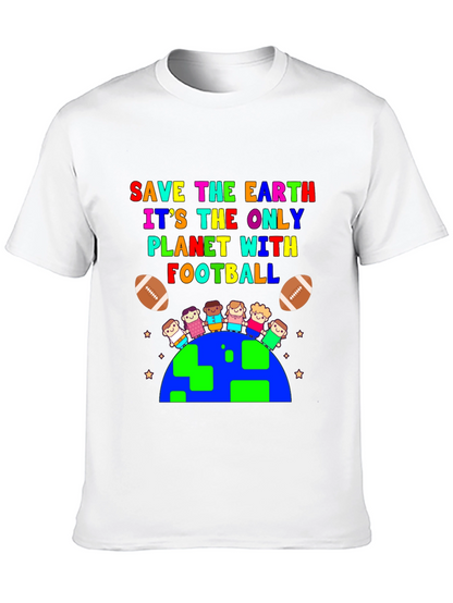 Save the Earth Football Planet Graphic T-Shirt