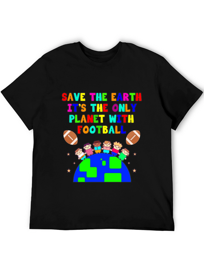Save the Earth Football Planet Graphic T-Shirt