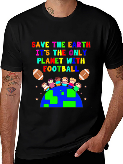 Save the Earth Football Planet Graphic T-Shirt