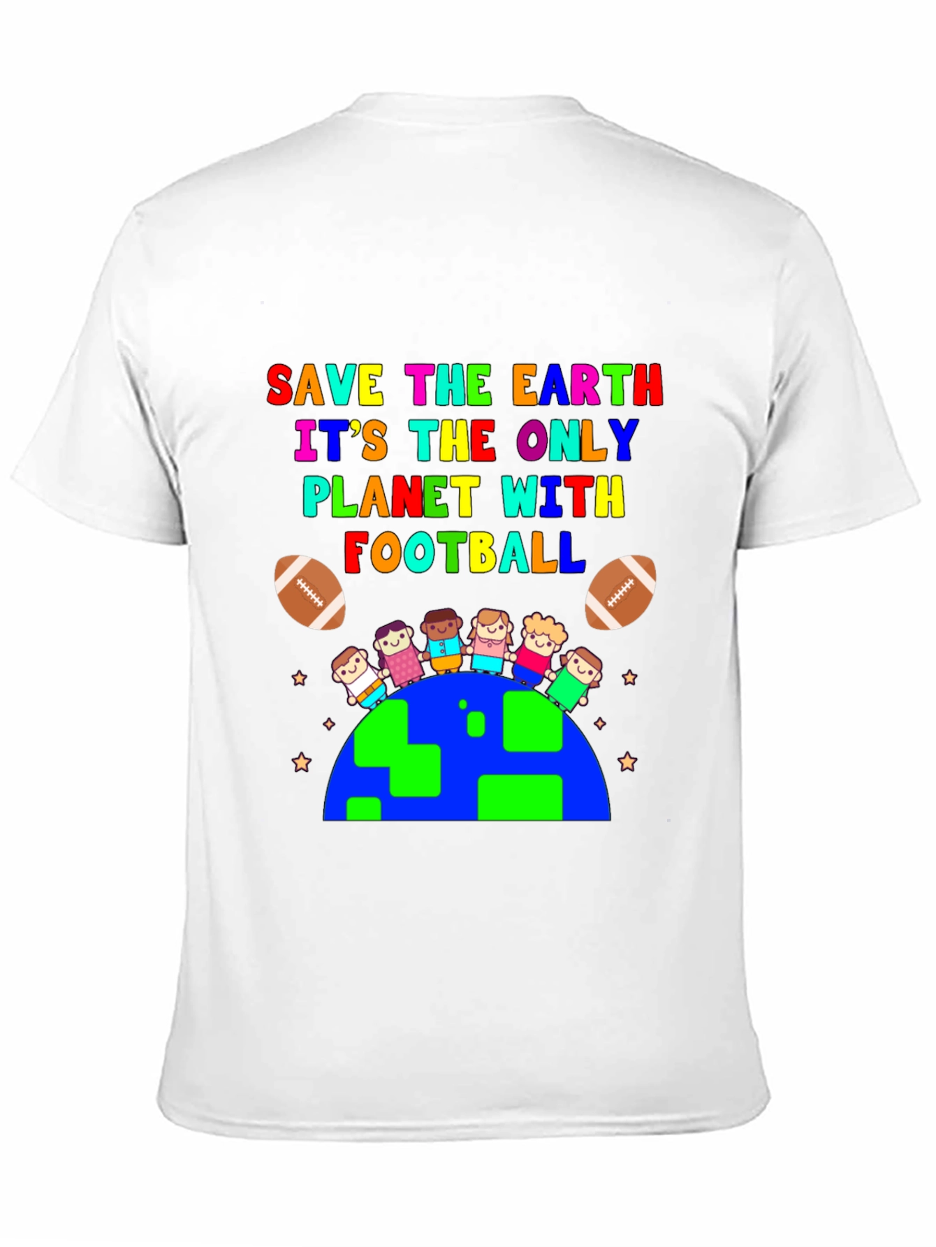 Save the Earth Football Planet Graphic T-Shirt