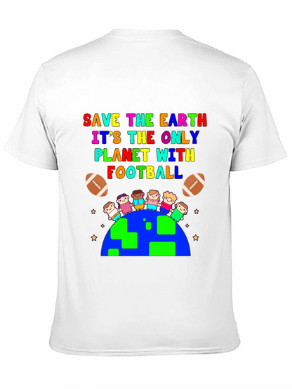 Save the Earth Football Planet Graphic T-Shirt