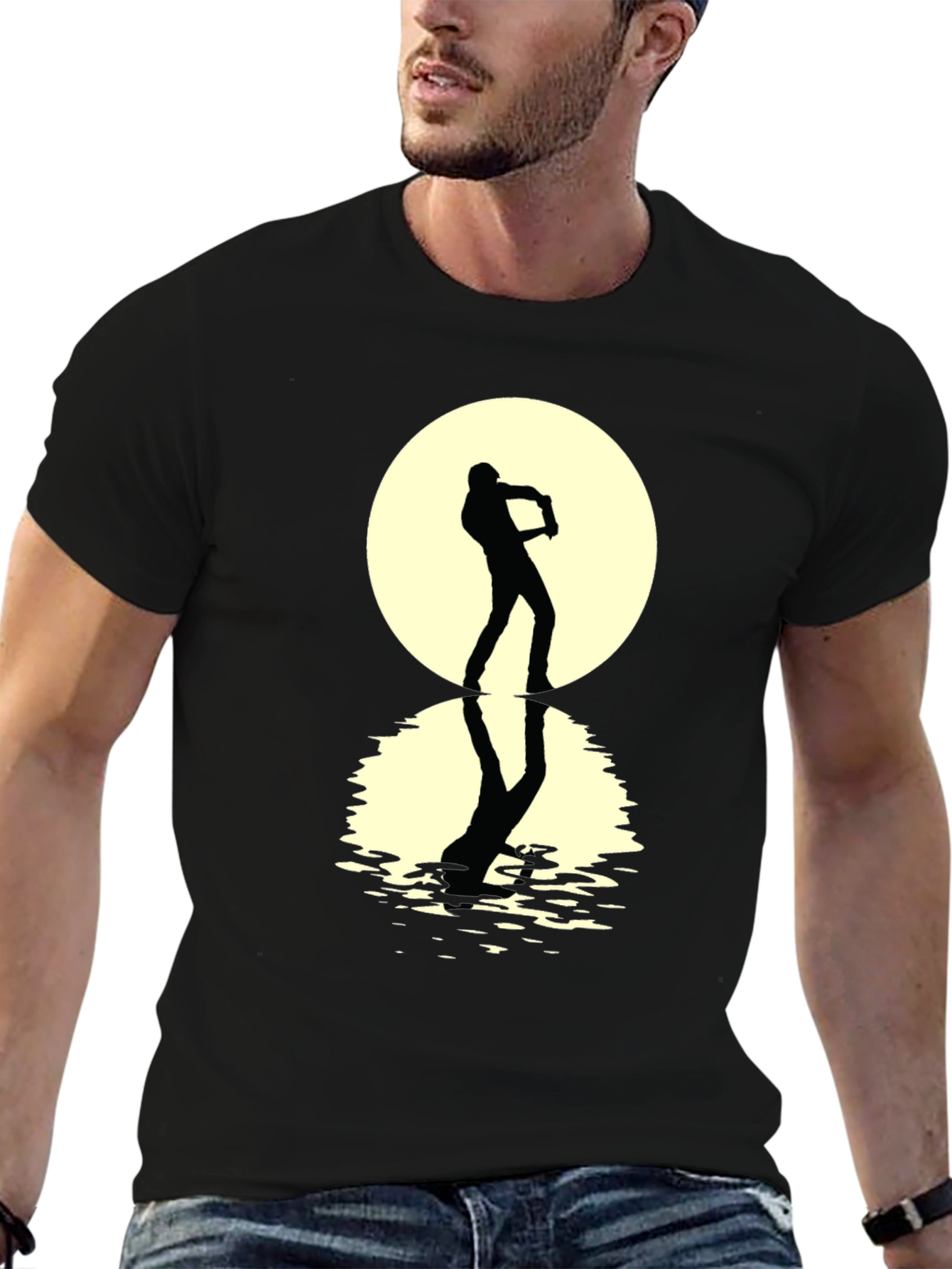 Silhouette Moon Guitar T-Shirt