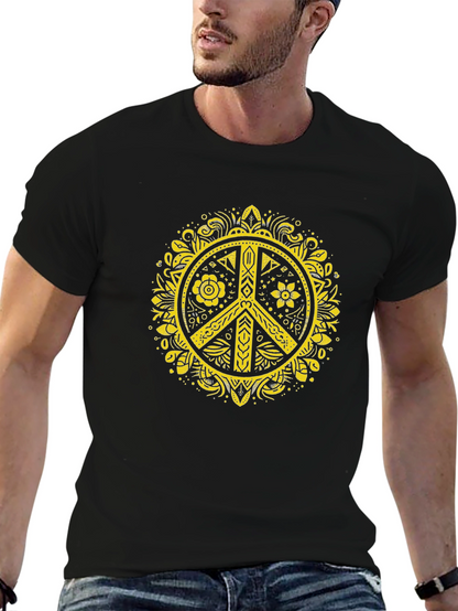 Peace Sign Graphic T-Shirt - Black