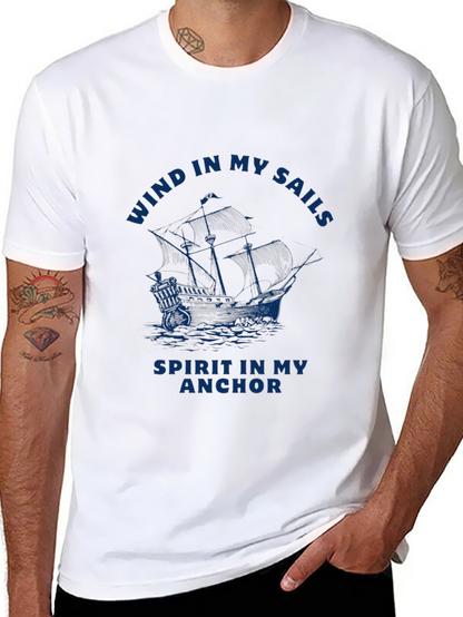 Wind in My Sails Mens Black T-Shirt