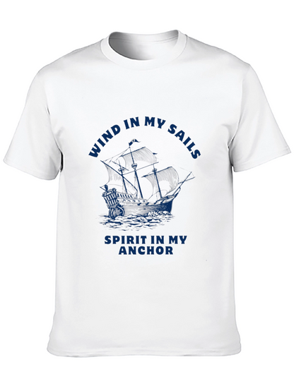 Wind in My Sails Mens Black T-Shirt