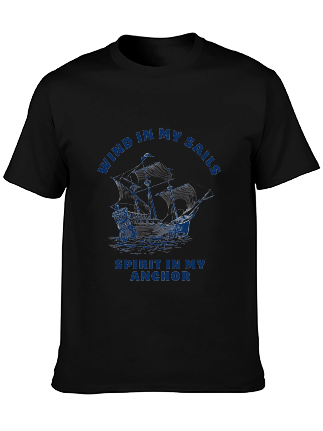 Wind in My Sails Mens Black T-Shirt