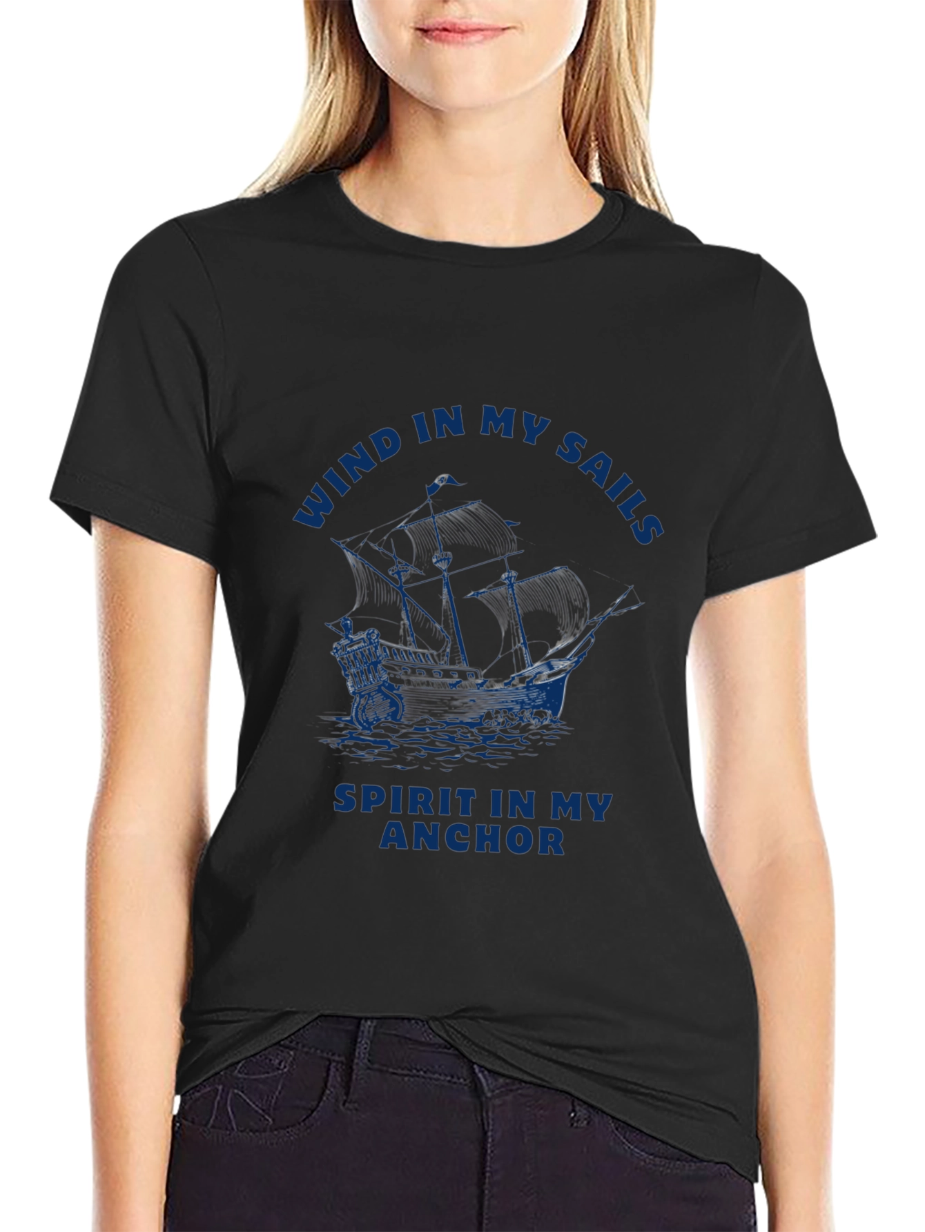 Wind in My Sails Mens Black T-Shirt