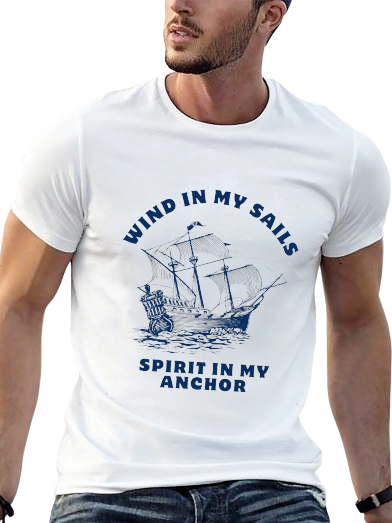 Wind in My Sails Mens Black T-Shirt