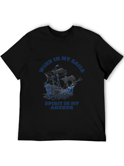 Wind in My Sails Mens Black T-Shirt