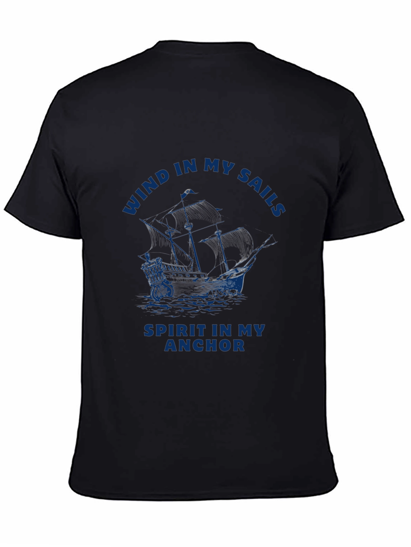 Wind in My Sails Mens Black T-Shirt