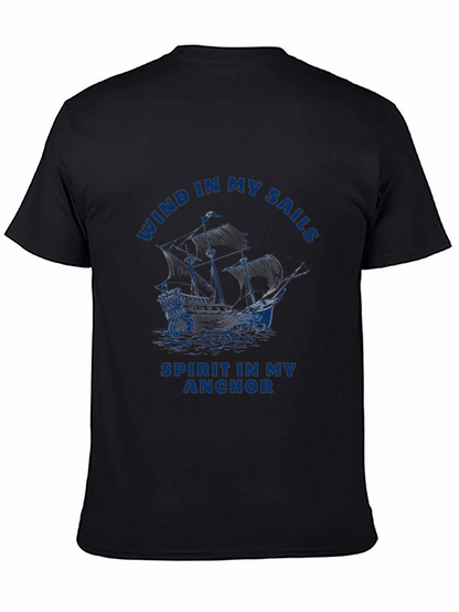 Wind in My Sails Mens Black T-Shirt