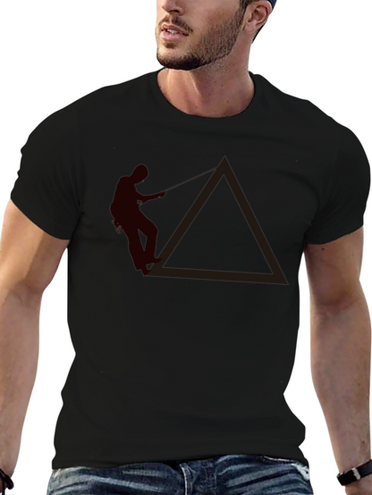 Climbing Man Graphic Tee - Black Casual Shirt