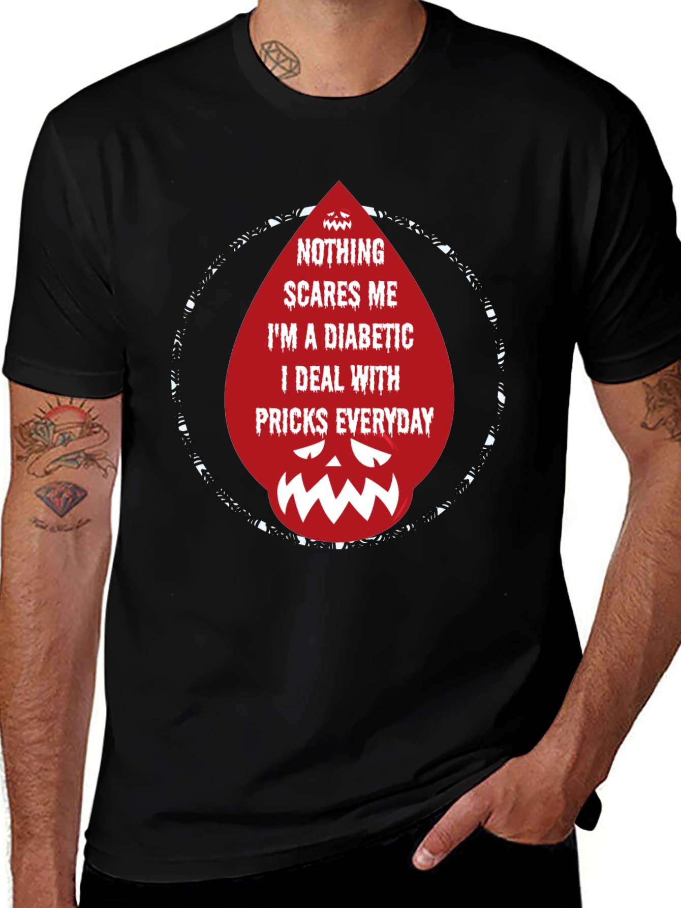 Diabetic Prick Graphic Tee - Funny Diabetes Awareness Shirt